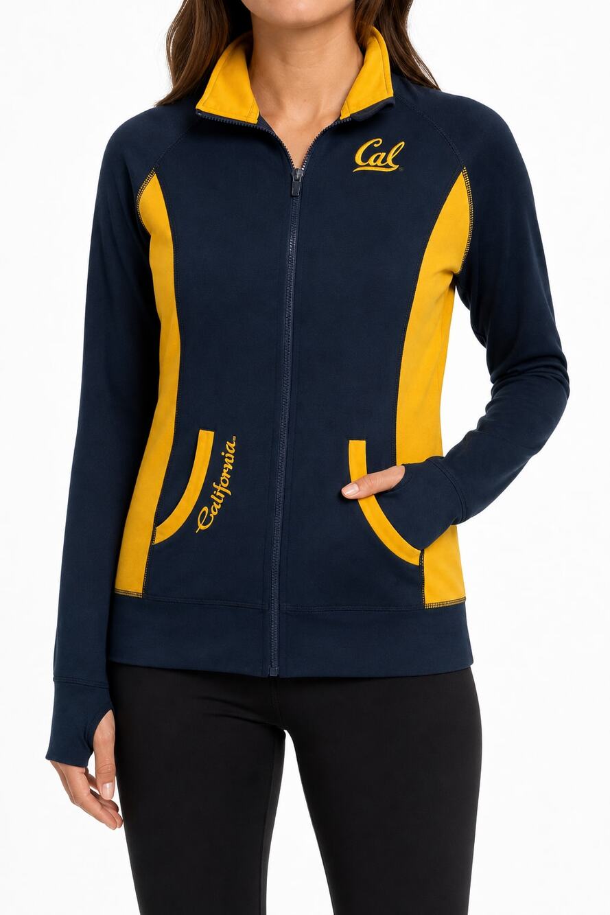 Colosseum Cal Bears Berkeley Women's Full Zip Track Jacket Navy Gold Size Medium